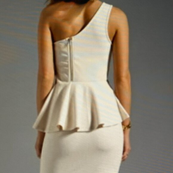 LOVERS * FRIENDS PEPLUM ONE SHOULDER MINI DRESS NWT SMALL - Picture 3 of 6